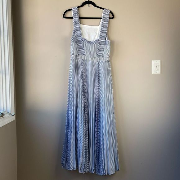 Maeve Anthropologie Darcy Striped Maxi dress with Bow SZ 10 - Picture 5 of 13